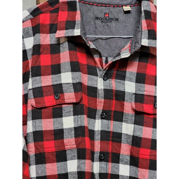 Woolrich Flannel Button Down Shirt Plus Size 2X Stripes WARM - Picture 2 of 7